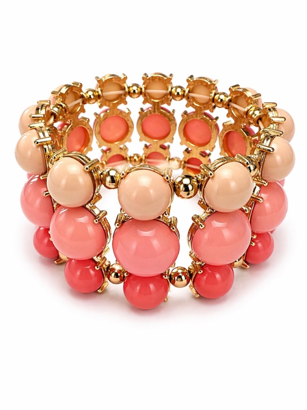BRACELET Pink & Gold Ombre' Beaded Bracelet | Stretch | One Size